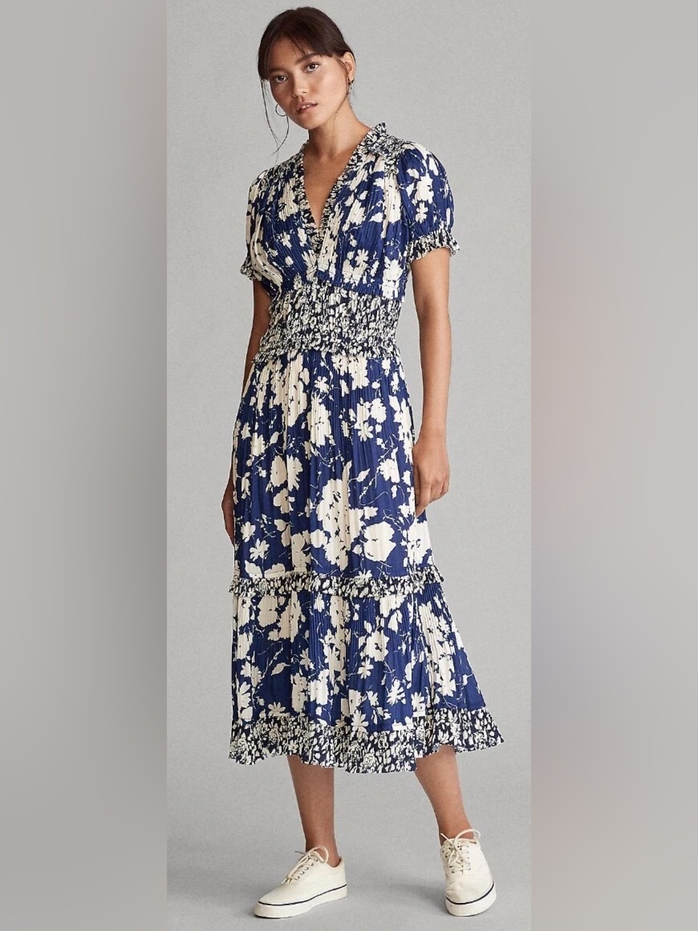 Polo Ralph Lauren Tiered floral midi dress Blue  Size 2